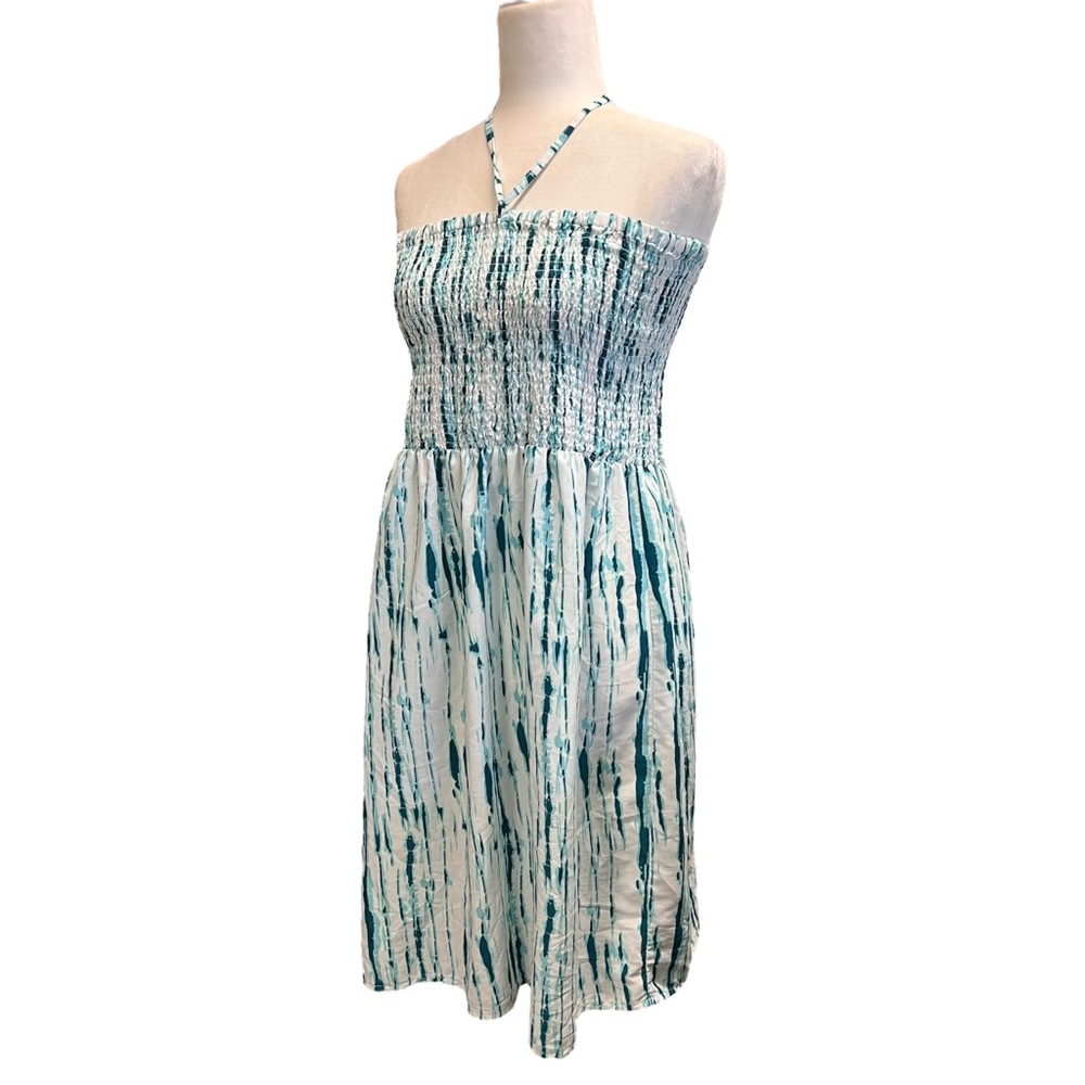 Ellen Weaver Green Tie Dye Tube Dress View 2